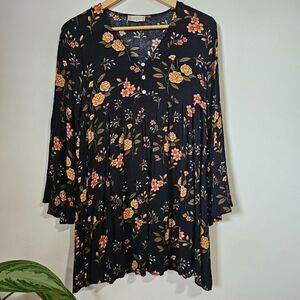 NEVER WORN ALTAR'D STATE FLORAL BELL SLEEVES BOHO BABYDOLL STYLE SHORT DRESS SM